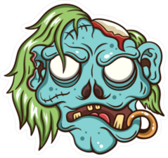 Cartoon Zombie Punk Girl Sticker