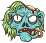 Cartoon Zombie Punk Girl Sticker