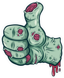 Cartoon Zombie Thumbs Up Sticker