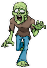 Cartoon Zombie Walking Sticker