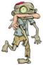 Cartoon Zombie With Arm In His Mouth Sticker