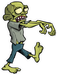 Cartoon Zombie With Arms Out Sticker