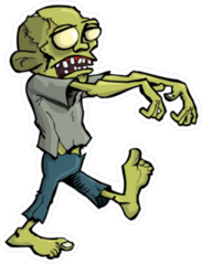 Cartoon Zombie With Arms Out Sticker