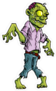 Cartoon Zombie With Brains Exposed Sticker