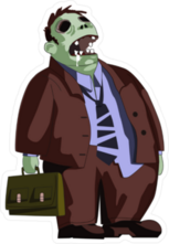 Cartoon Zombie With Briefcase Sticker