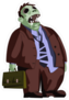 Cartoon Zombie With Briefcase Sticker