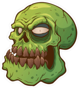 Cartoon Zombie With Huge Jaw Sticker