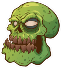 Cartoon Zombie With Huge Jaw Sticker