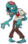 Cartoon Zombie With Missing Eye Sticker