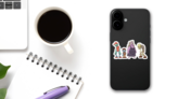 Cartoon Zombies Family Sticker on a Phone (New) example