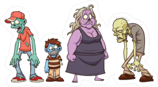Cartoon Zombies Family Sticker