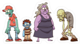Cartoon Zombies Family Sticker