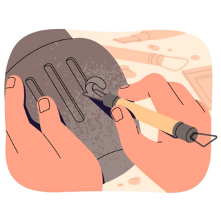 Carving Clay Sticker