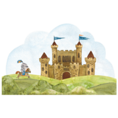 Castle & Knight Scene Sticker