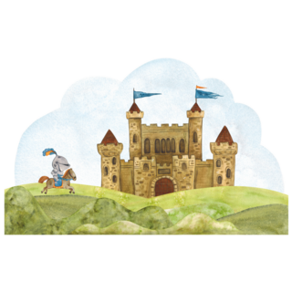 Castle & Knight Scene Sticker