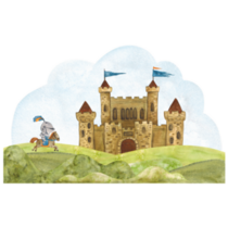 Castle & Knight Scene Sticker