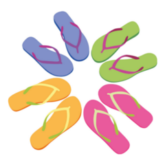 Casual Colorful Flip Flops Sticker