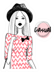 Casual Fashion Look Sticker