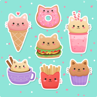 Cat As Food Sticker Sheet 