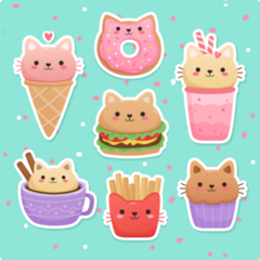 Cat As Food Sticker Sheet 