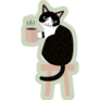 Cat & Coffee Green Sticker