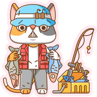 Cat Fisher Sticker