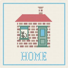 Cat Home Stitch Sticker