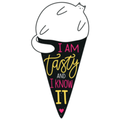 Cat In Ice Cream Sticker