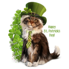 Cat-leprechaun Watercolor Illustration Sticker