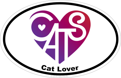 Cat Lovers Heart® Oval Sticker