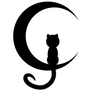 Cat Sitting On A Moon Sticker