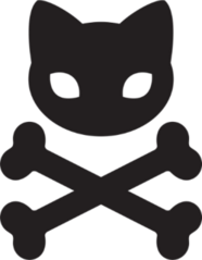 Cat Skull And Cross Bone Sticker
