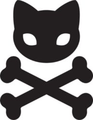 Cat Skull And Cross Bone Sticker