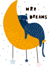 Cat Sleeping On The Moon Sticker