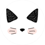 Cat Whiskers Circle Sticker