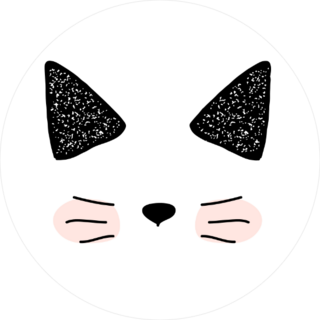 Cat Whiskers Circle Sticker