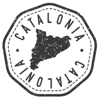 Catalonia, Spain Map Stamp Sticker
