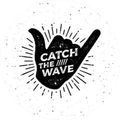 Catch The Wave Shaka Hand Sticker