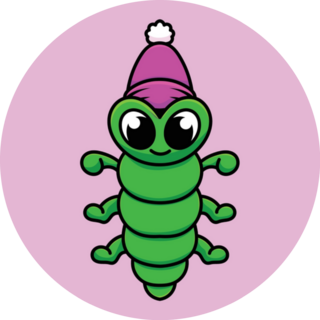 Caterpillar Cartoon Mascot Wearing Hat Sticker 