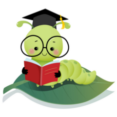 Caterpillar Graduation Cap Reading Red Book Sticker