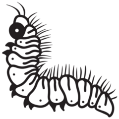 Caterpillar Graphic Illustration Sticker