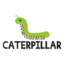 Caterpillar Illustration Lettering Sticker