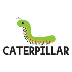 Caterpillar Illustration Lettering Sticker