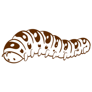 Caterpillar In Brown Doodle Sticker