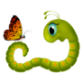 Caterpillar Looking At A Butterfly Sticker