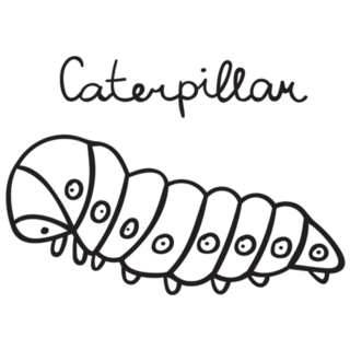Caterpillar Outline Icon Hand Drawn Sticker