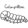 Caterpillar Outline Icon Hand Drawn Sticker