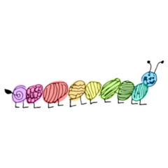 Caterpillar Sketch Colorful Fun Drawing Sticker