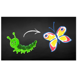 Caterpillar To Butterfly Chalkboard Sticker