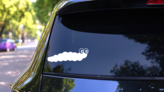 Caterpillar With Big Eyes Sticker on a Rear Car Window (New) example